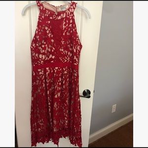 NWT Francesca’s Collections Red Crochet Midi Dress